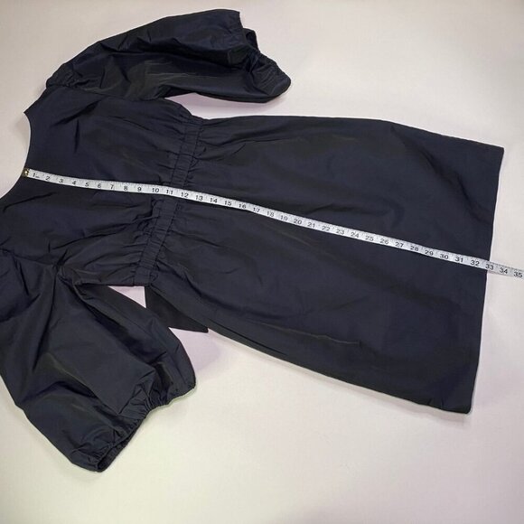 BCBGMAXAZRIA Navy Tafetta Black Bow Dress Size XS - Picture 11 of 12